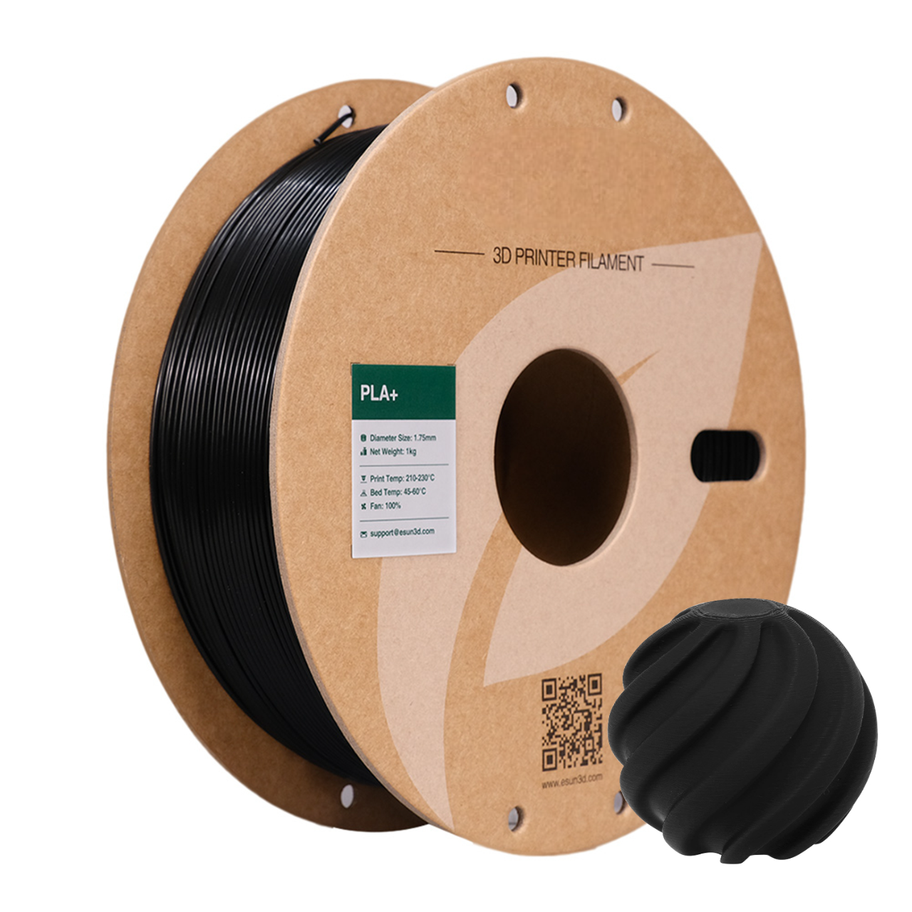 PLA+  BLACK 1KG  eu.store.flsun3d.com