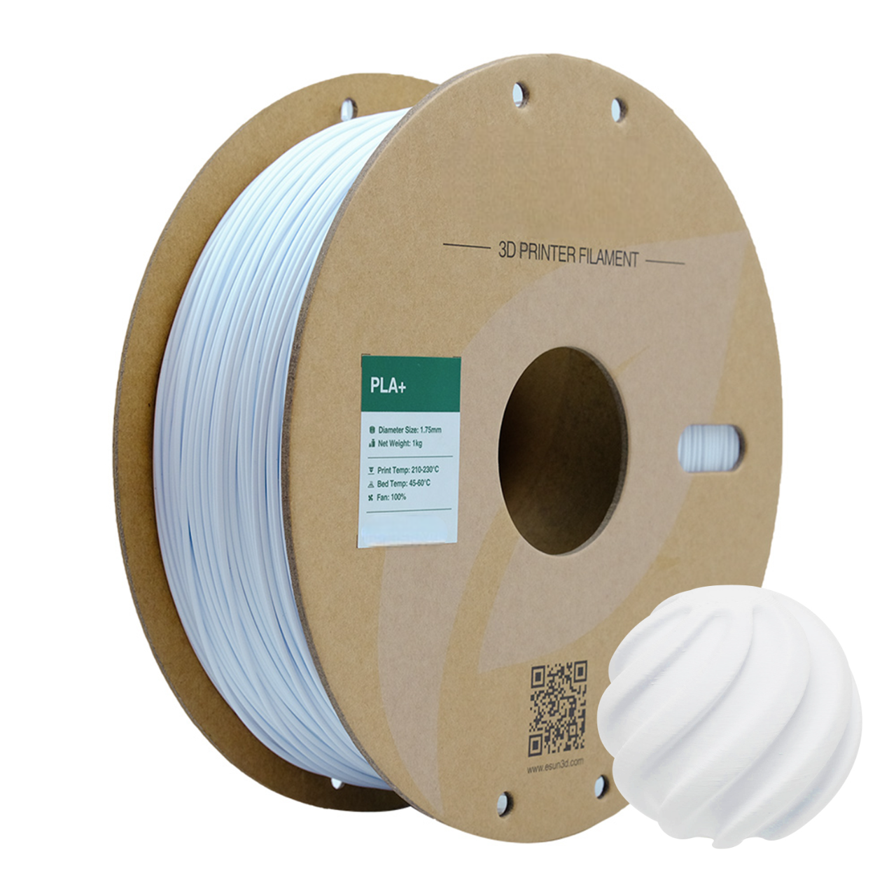 PLA+ White  eu.store.flsun3d.com